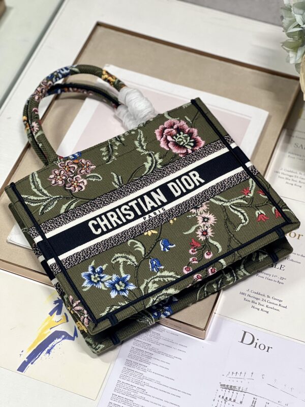 Dior Mini Book Tote Shopping Bag - Green 21999 - Image 2