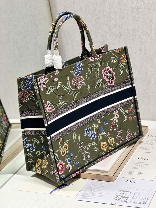 Dior Large Book Tote Shopping Bag - Green 98664 - Image 4