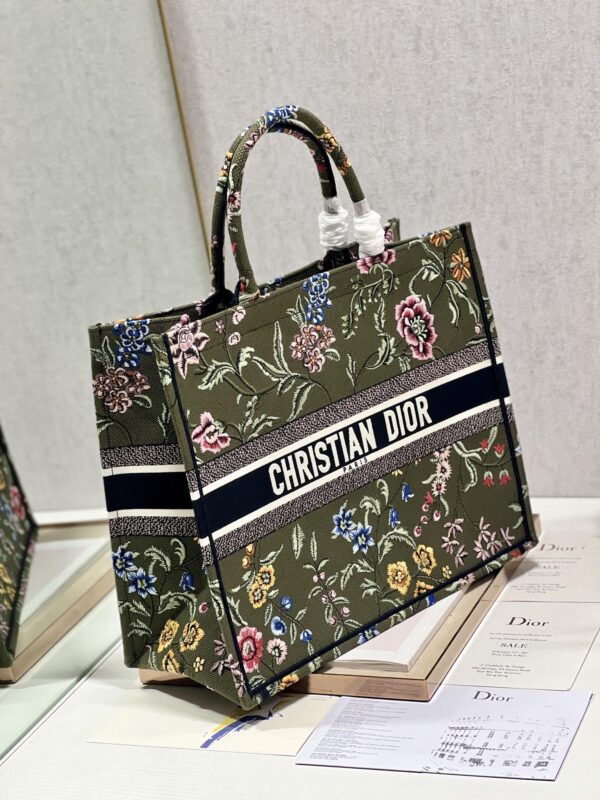 Dior Large Book Tote Shopping Bag - Green 98664 - Image 5