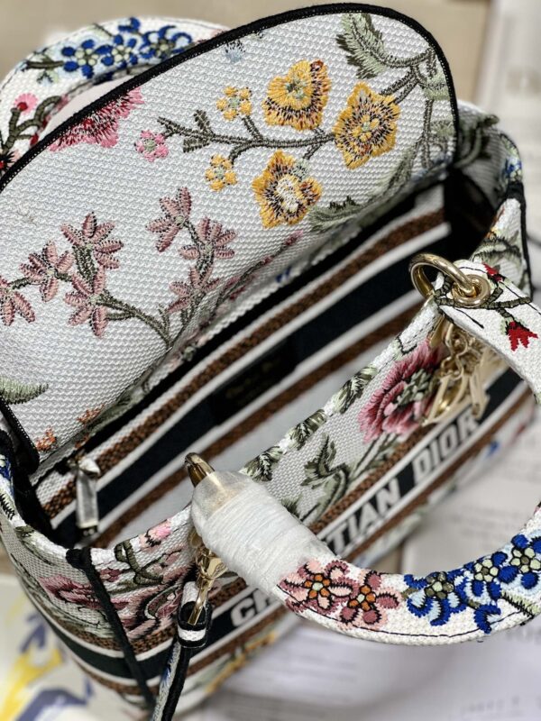 Dior Lady Embroidered Concubine Diana Bag - White Flowers 97241 - Image 2