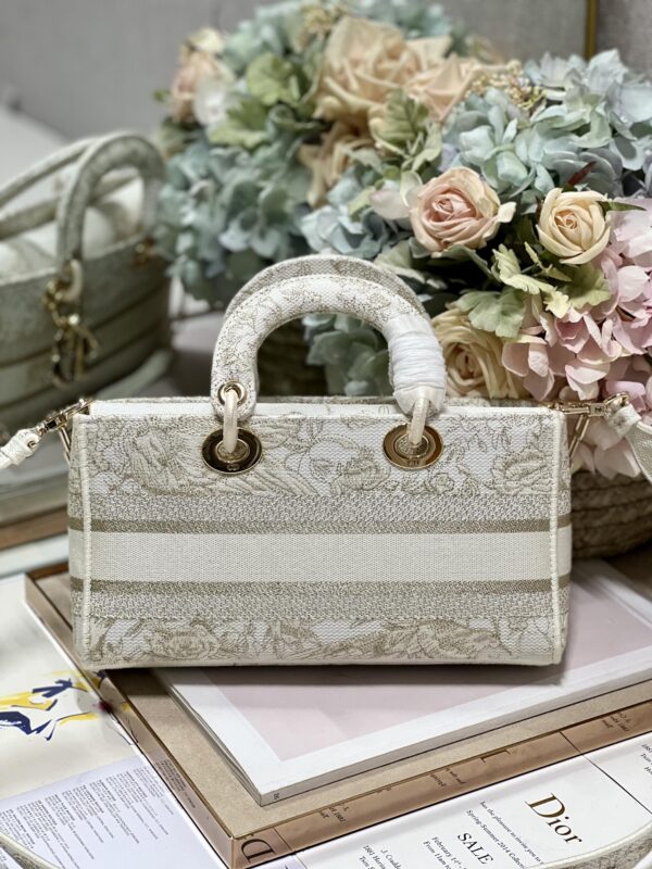 Dior Medium Lady D-Joy Embroidered Handbag - Golden Magpie 31529 - Image 4