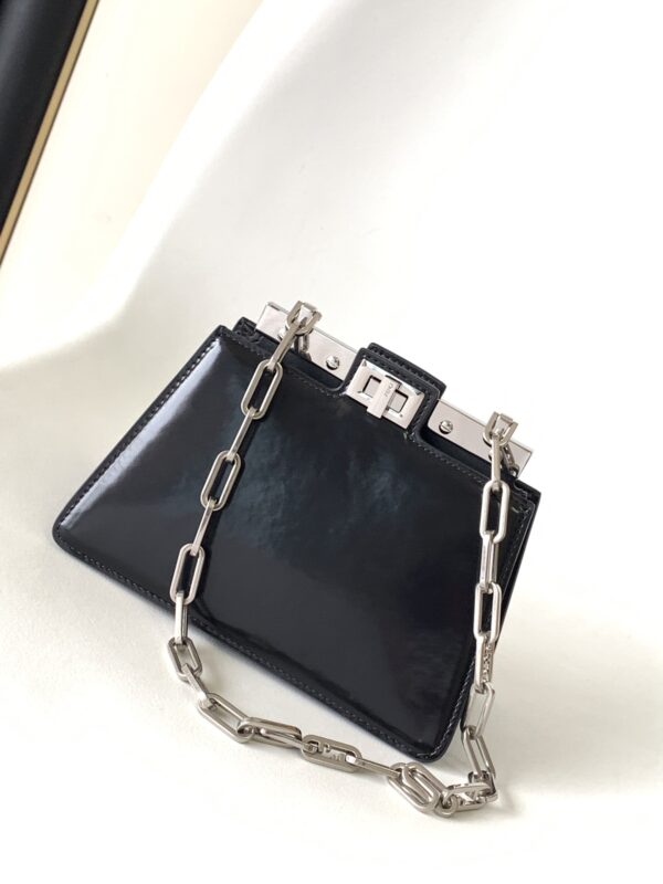 Fendi Peekaboo Cut Small Bag - Black 53042 - Image 5