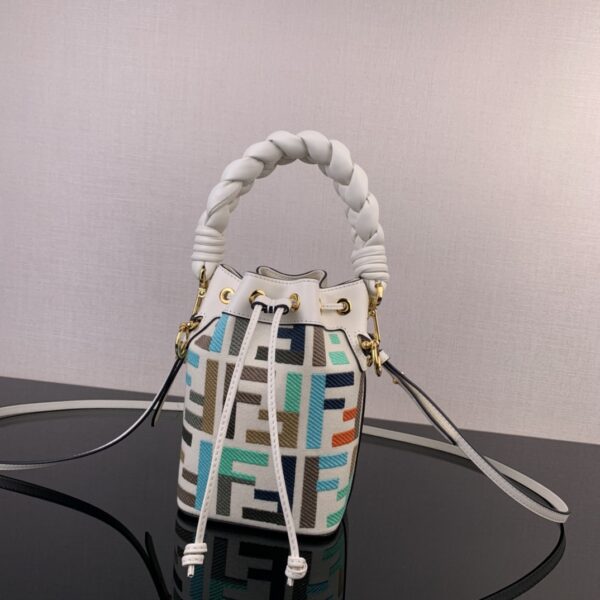 Fendi Vertigo Colorful Logo Embroidery Pattern Bucket Bag 19314 - Image 5