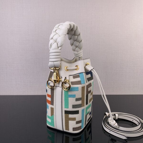 Fendi Vertigo Colorful Logo Embroidery Pattern Bucket Bag 19314 - Image 4