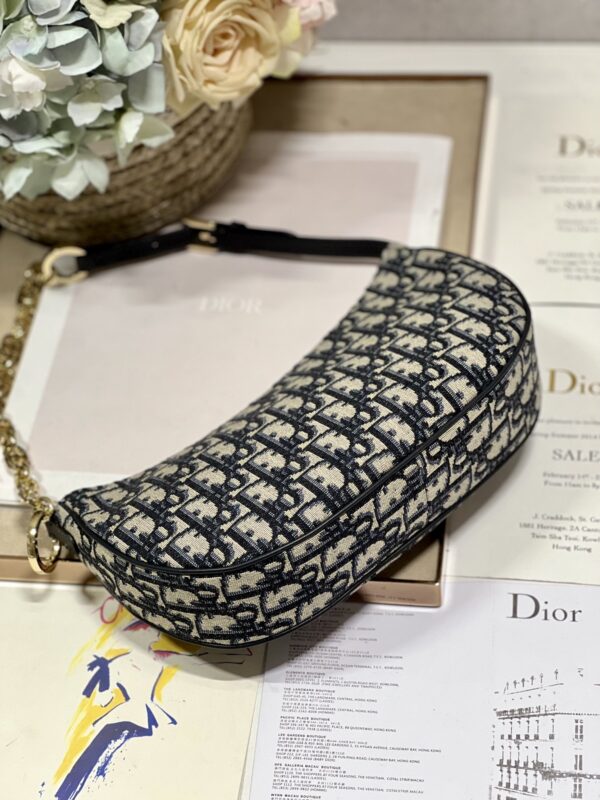 Dior CD LOUNGE Moon Handbag 'Bran' - White/Black 56774 - Image 4