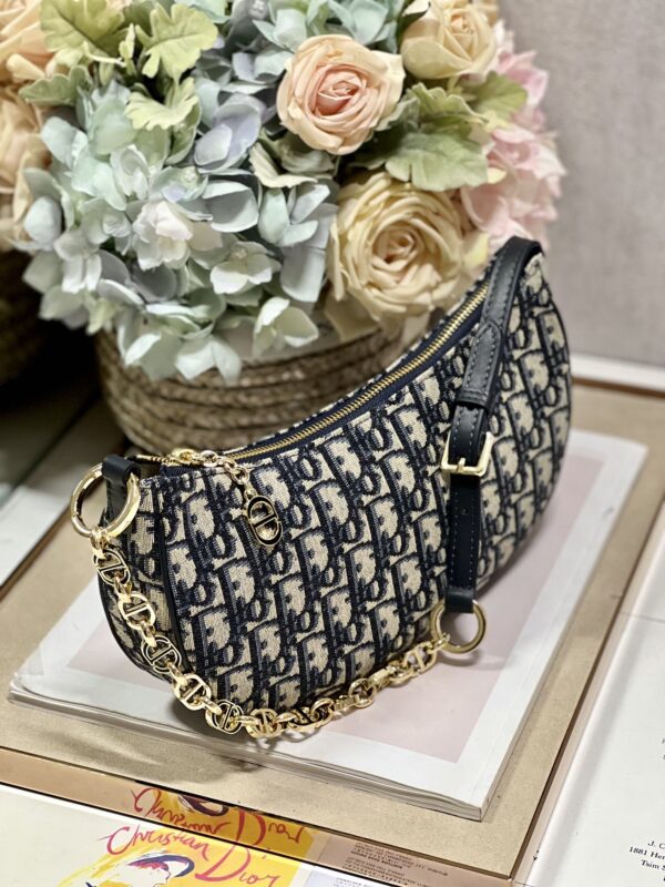 Dior CD LOUNGE Moon Handbag 'Bran' - White/Black 56774 - Image 5