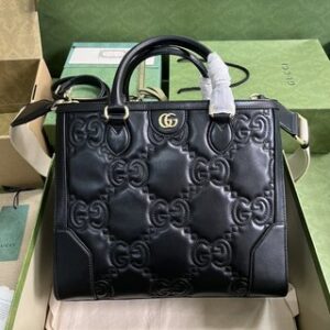 Gucci GG Matelassé Leather Tote Bag - Black 24101