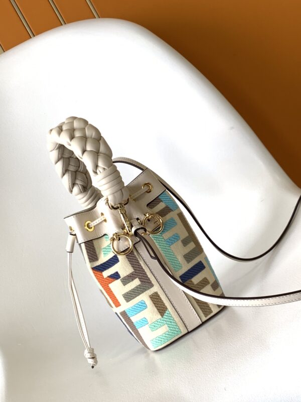 Fendi Mon Tresor Mini FF Embroidered Bucket Bag 86459 - Image 5