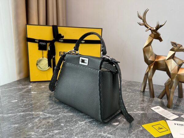 Fendi Peekaboo Handbag - Gray 51708 - Image 5