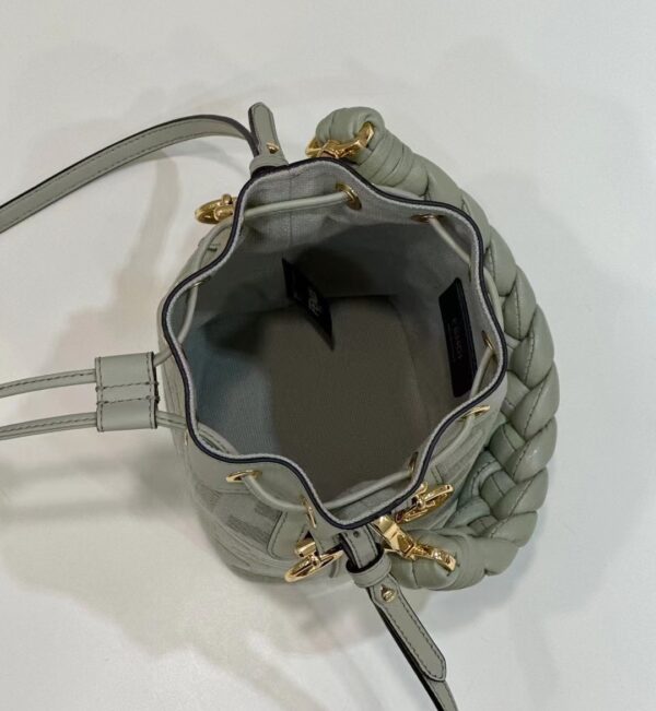 Fendi Mon Tresor Mini FF Embroidered Bucket Bag - Green 78161 - Image 3