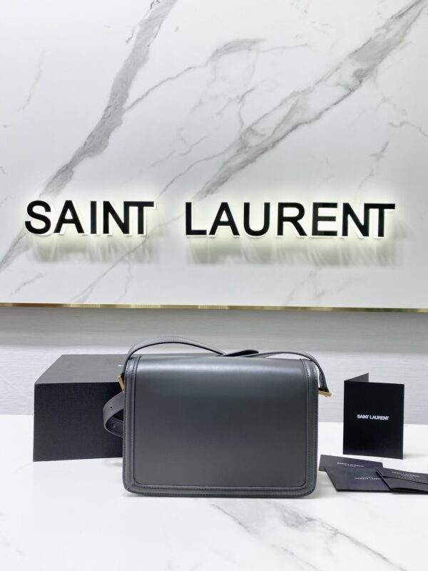 YSL Monogram Cross-body Shoulder Large Handbag - Gray 69180 - Image 5