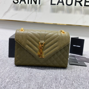 YSL Classic Grid Messenger Bag - Green 65516