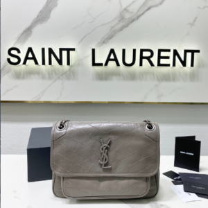 YSL Saint Laurent's Niki's Medium Handbag - Light Gray 56107