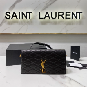 YSL Yves Saint Laurent's Rhombus Quilted Texture Handbag - Black 35226