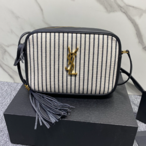 YSL Linen Stripe Camera Handbag 78301