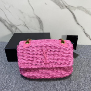 YSL NIKI Woven Bag - Pink 94930