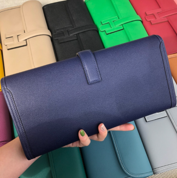 Hermes Epsom Turtledove Handbag - Sapphire Blue 11000 - Image 5