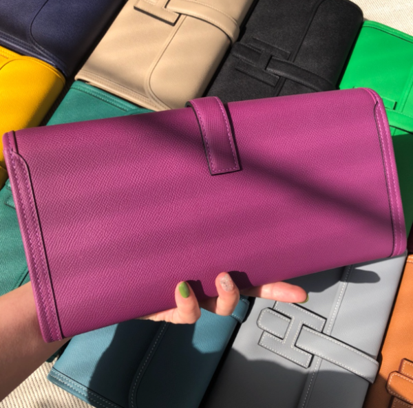 Hermes Epsom Turtledove Handbag - Sea Anemone Purple 63876 - Image 5
