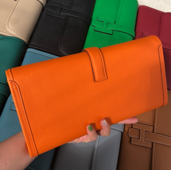 Hermes Epsom Turtledove Handbag - Orange 47256 - Image 5