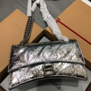 Balenciaga Crush Hourglass Small Chain Bag - Silver 99531