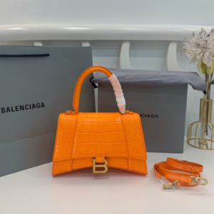 Balenciaga Crocodile Small Hourglass Bag - Orange 29195