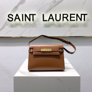 YSL Women Manhattan Baguette Box Small Leather Bag - Brown 58735