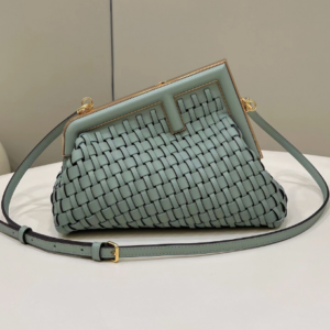 Fendi First Braid Series Handbag - Light Green 45396