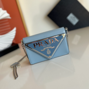 Prada Large Triangular Flip Cover Handbag - Blue 38264