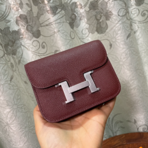 Hermes Kangkang Slim Wallet - Maroon 77075