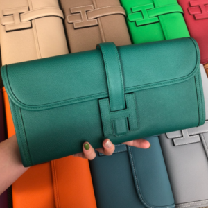 Hermes Epsom Turtledove Handbag - Peacock Green 86124