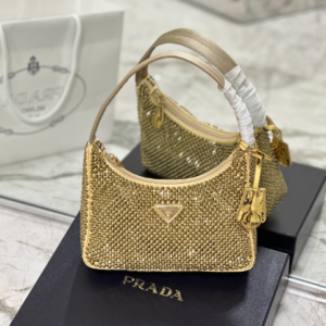 Prada Hobo Diamond Armpit Bag - Gold 17134