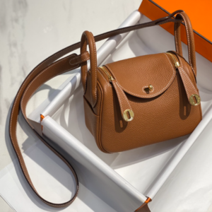 Hermes Mini Lindy Handbags - Golden Brown 19142