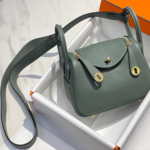 Hermes Mini Lindy Handbags - Almond Green 49046