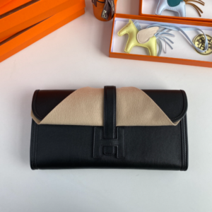 Hermes Jige Elan Clutch - Black 26701