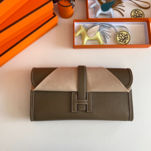 Hermes Jige Elan Clutch - Elephant Gray 74191