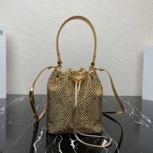 Prada New Crystal Bucket Bag - Gold 37227
