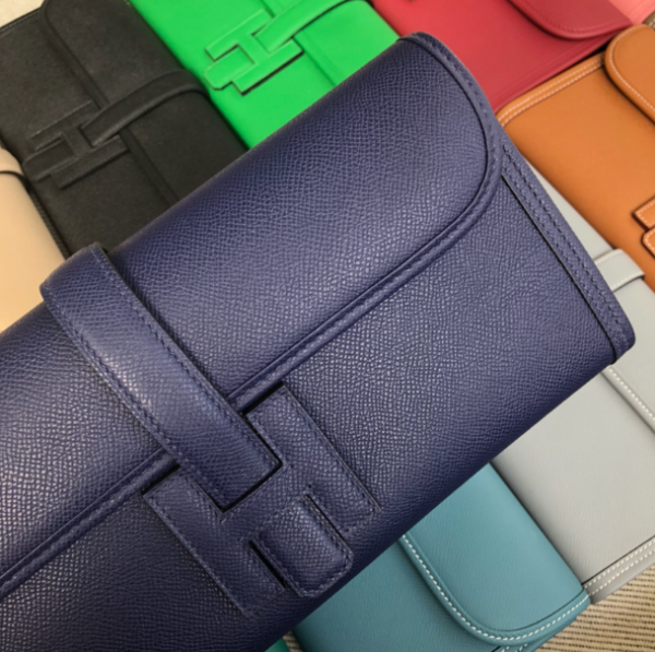 Hermes Epsom Turtledove Handbag - Sapphire Blue 11000 - Image 4