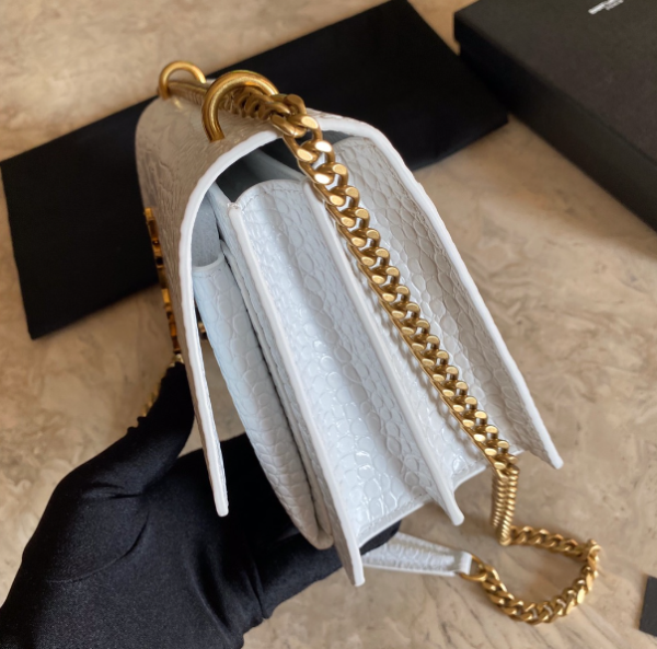 YSL Yves Small Crocodile Handbag - White 63832 - Image 4