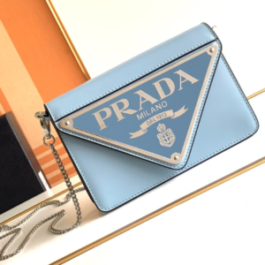 Prada Large Triangular Flip Cover Handbag - Blue 57545