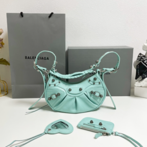 Balenciaga Le Cagole Half-Moon Small Armpit Dumpling Bag - Mint Green 77470
