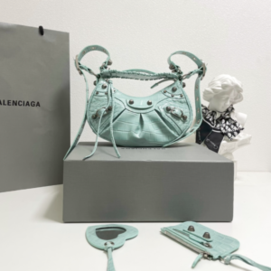 Balenciaga Le Cagole Half-Moon Small Armpit Dumpling Bag - Green 12992