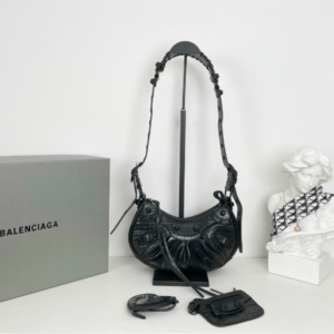 Balenciaga Le Cagole Half-Moon Large Armpit Dumpling Bag - Black 18186