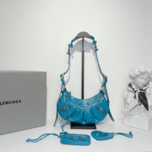 Balenciaga Le Cagole Half-Moon Small Armpit Dumpling Bag - Blue 57185