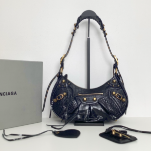 Balenciaga Le Cagole Half-Moon Large Armpit Dumpling Bag - Black 40072
