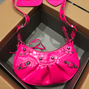 Balenciaga Le Cagole Half-Moon Small Armpit Dumpling Bag - Shocking Pink 53801