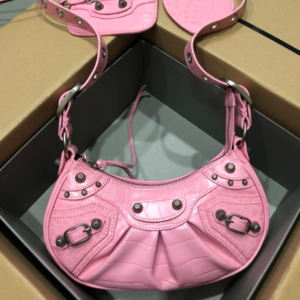 Balenciaga Le Cagole Half-Moon Small Armpit Dumpling Bag - T-Pink 31586