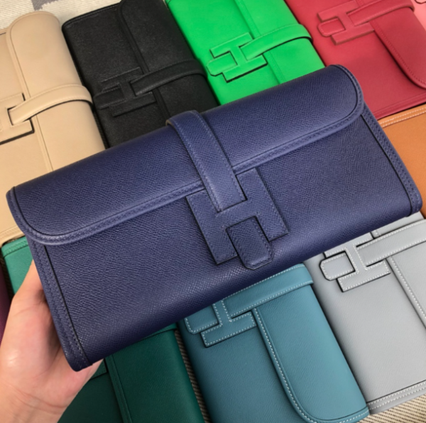 Hermes Epsom Turtledove Handbag - Sapphire Blue 11000 - Image 3