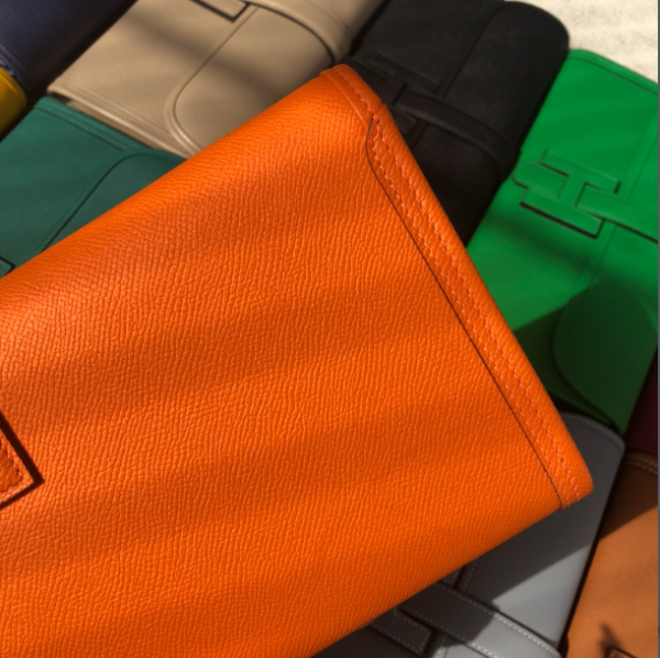 Hermes Epsom Turtledove Handbag - Orange 47256 - Image 3