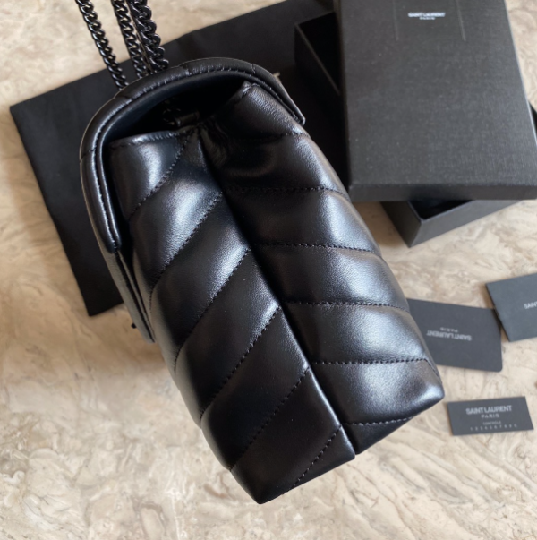 YSL LouLou Y-Shaped Satchel Medium Handbag – Black (Black Logo) 23619 - Image 3
