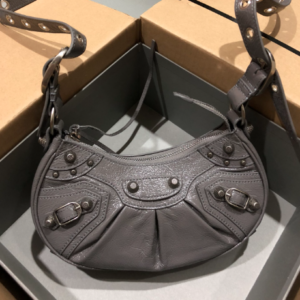 Balenciaga Le Cagole Half-Moon Small Armpit Dumpling Bag - Gray 28370